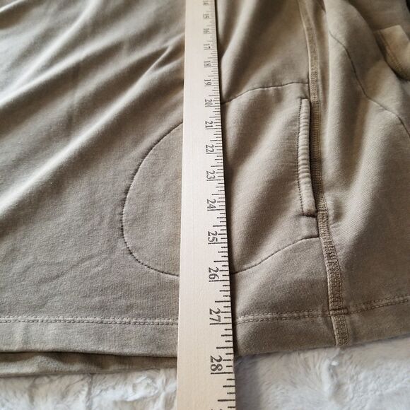 LOGO Lori Goldstein Hooded Tunic Top Size Small Tan Brown Long Sleeve Lounge - Picture 7 of 10